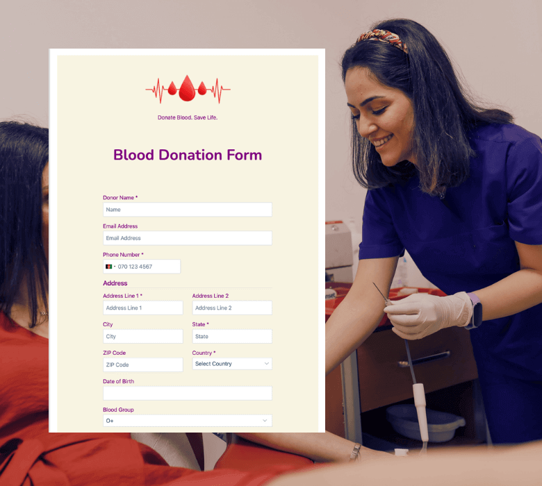 Blood donation form template