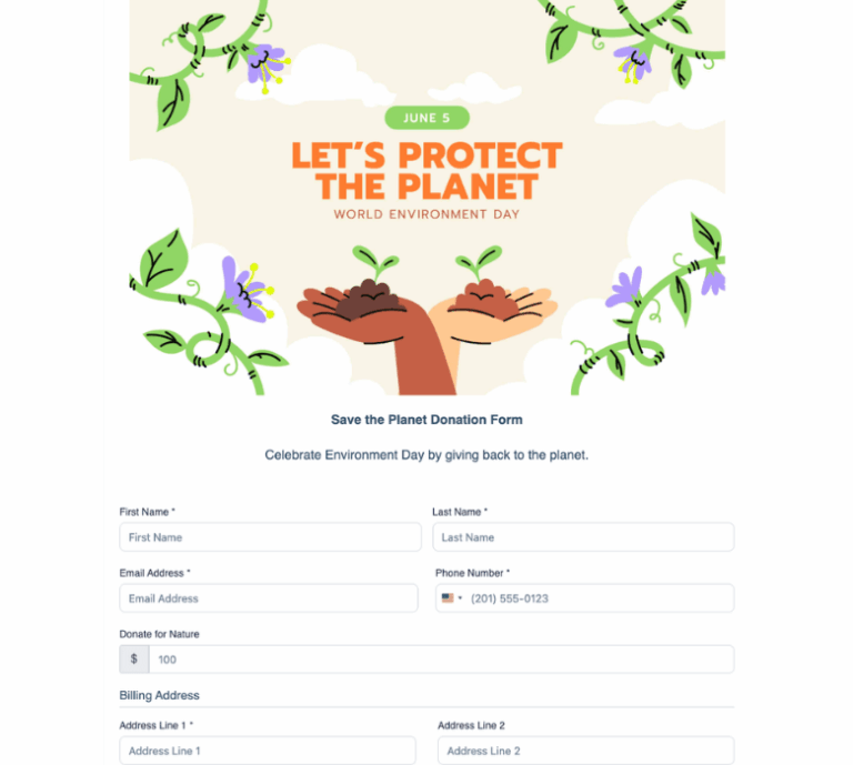 environment day donation form