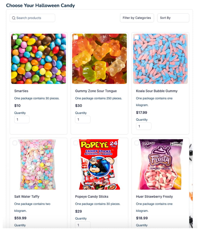 halloween candy order form