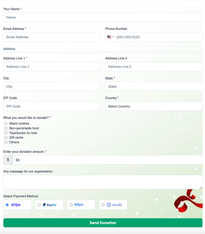 christmas donations form