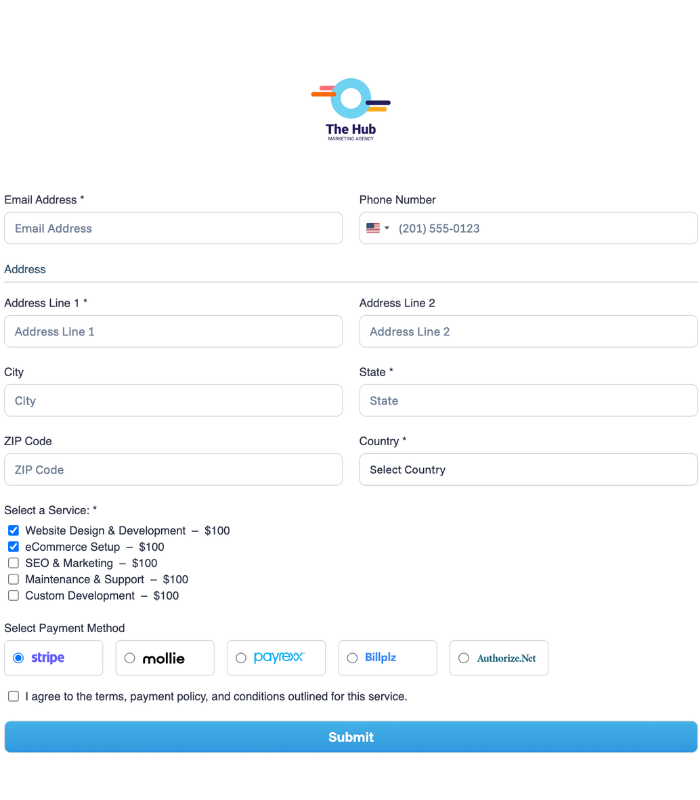 bill pay form