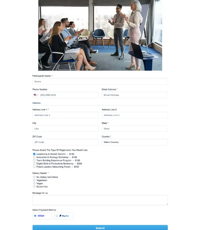 event registration form ft