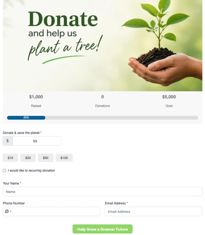 donate and plant a tree