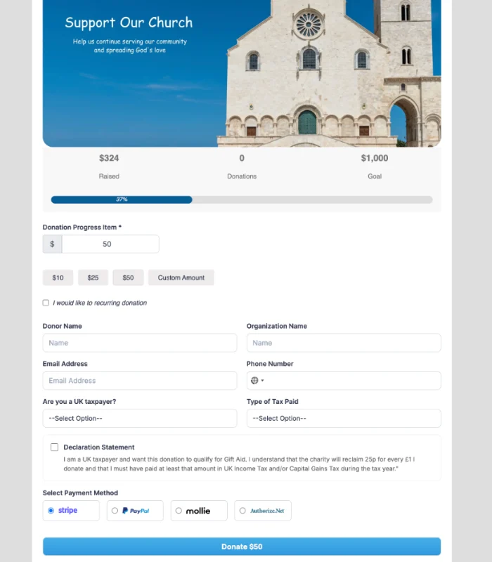 ft gift aid form